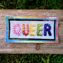 Load image into Gallery viewer, "Queer" Holographic Sequin Vinyl Sticker