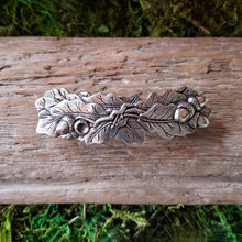 Load image into Gallery viewer, Acorn & Oak Pewter Hair Barrette