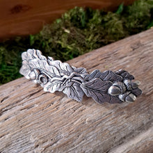 Load image into Gallery viewer, Acorn & Oak Pewter Hair Barrette