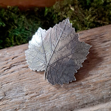 Load image into Gallery viewer, Grape Leaf Pewter Hair Barrette