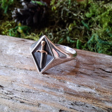 Load image into Gallery viewer, Sterling Silver Dagger Signet Ring