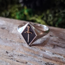 Load image into Gallery viewer, Sterling Silver Dagger Signet Ring