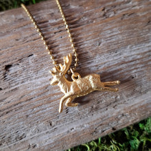 Load image into Gallery viewer, Gold Stag Necklace