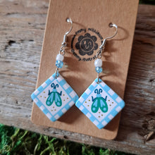 Load image into Gallery viewer, Handmade Blue Bug Earrings