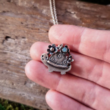 Load image into Gallery viewer, Floral Turtle Sterling Silver Pendant
