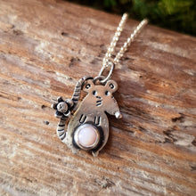 Load image into Gallery viewer, Pink Opal Rat Sterling Silver Pendant