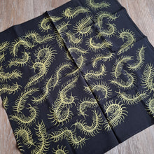 Load image into Gallery viewer, Black Centipede Print Bandana