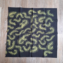 Load image into Gallery viewer, Black Centipede Print Bandana