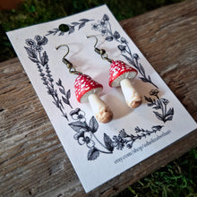 Load image into Gallery viewer, Handmade Amanita Mushroom Earrings
