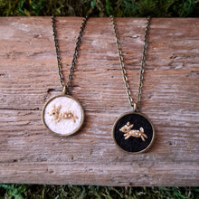 Load image into Gallery viewer, Tiny Embroidered Fawn Necklace