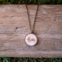 Load image into Gallery viewer, Tiny Embroidered Fawn Necklace