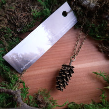 Load image into Gallery viewer, Brass Pinecone Pendant
