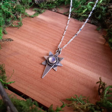 Load image into Gallery viewer, Moonstone Star Sterling Silver Pendant