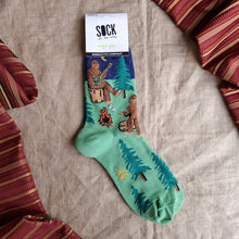 Load image into Gallery viewer, "Sasquatch Campout" Bigfoot Crew Socks