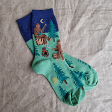 Load image into Gallery viewer, "Sasquatch Campout" Bigfoot Crew Socks