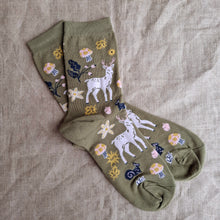 Load image into Gallery viewer, Deer Woodland Crew Socks