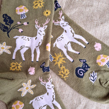 Load image into Gallery viewer, Deer Woodland Crew Socks