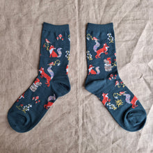 Load image into Gallery viewer, Foxy Woodland Crew Socks