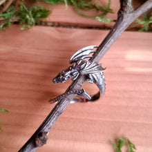 Load image into Gallery viewer, Sterling Silver Adjustable Dragon Ring