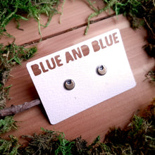 Load image into Gallery viewer, Silver & Brass Moon Stud Earrings