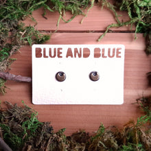 Load image into Gallery viewer, Silver & Brass Moon Stud Earrings