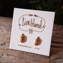 Load image into Gallery viewer, Tiny Brass Acorn Stud Earrings