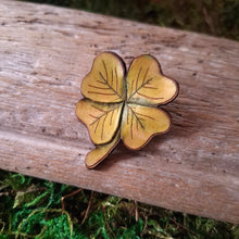 Load image into Gallery viewer, Four Leaf Clover Leather Brooch