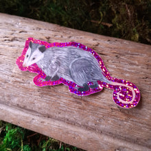 Load image into Gallery viewer, Glitter Opossum Vinyl Sticker
