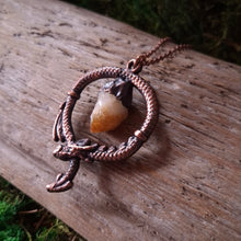 Load image into Gallery viewer, Citrine Dragon Medallion Necklace