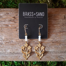 Load image into Gallery viewer, Aquamarine Forget-me-Not Dangle Earrings