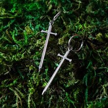 Load image into Gallery viewer, Stainless Steel Sword Hoop Earrings