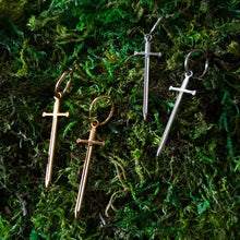 Load image into Gallery viewer, Stainless Steel Sword Hoop Earrings