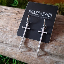 Load image into Gallery viewer, Stainless Steel Sword Hoop Earrings