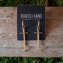 Load image into Gallery viewer, Stainless Steel Sword Hoop Earrings