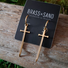 Load image into Gallery viewer, Stainless Steel Sword Hoop Earrings