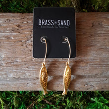 Load image into Gallery viewer, Gold Sardine Dangle Earrings