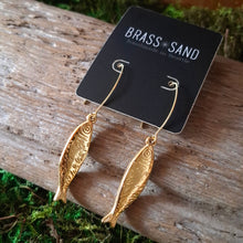 Load image into Gallery viewer, Gold Sardine Dangle Earrings