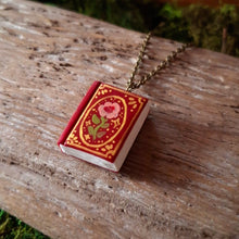 Load image into Gallery viewer, Red Floral Tome Pendant