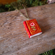 Load image into Gallery viewer, Red Floral Tome Pendant