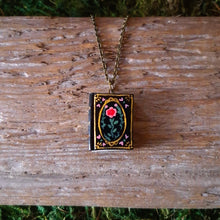 Load image into Gallery viewer, Black Floral Tome Pendant
