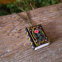 Load image into Gallery viewer, Black Floral Tome Pendant