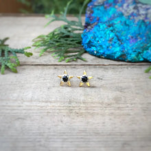 Load image into Gallery viewer, Black Onyx Star Stud Earrings
