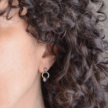 Load image into Gallery viewer, Tiny Chainmail Pride Flag Earrings