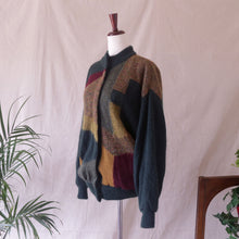 Load image into Gallery viewer, Patchwork Pattern Knit Green Cardigan