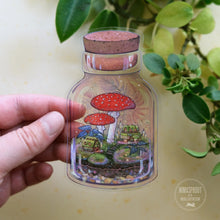 Load image into Gallery viewer, Terrarium Mushroom Village Clear Vinyl Sticker