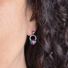 Load image into Gallery viewer, Tiny Chainmail Pride Flag Earrings