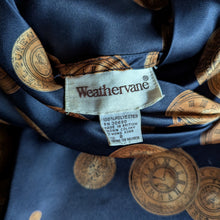 Load image into Gallery viewer, 90s Vintage Navy Clock Blouse