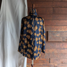 Load image into Gallery viewer, 90s Vintage Navy Clock Blouse