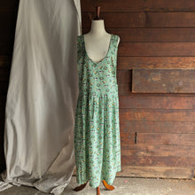 Load image into Gallery viewer, 90s Vintage Green Gingham Farm Print Pinafore Dress