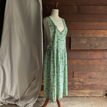Load image into Gallery viewer, 90s Vintage Green Gingham Farm Print Pinafore Dress